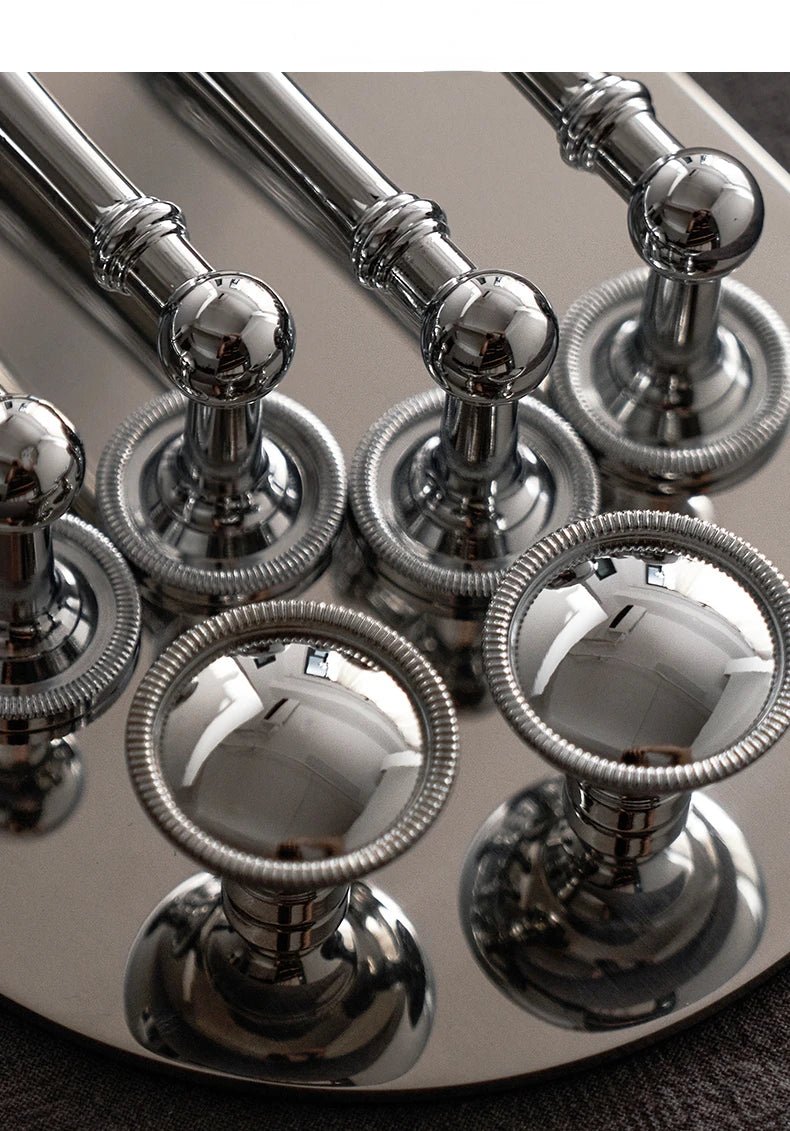 Premium Brass Cabinet Handle & Knob – Mirror Silver T-Bar Pull