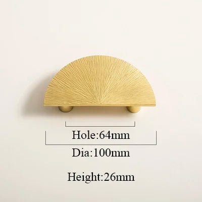 Stylish Semicircular Brass Cabinet Knobs for Drawers