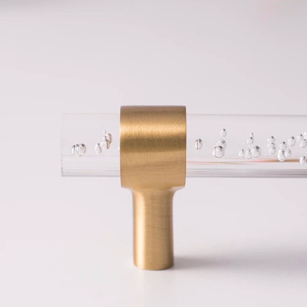 Luxury Bubble Acrylic & Brass Cabinet Handles – Modern Drawer Pulls