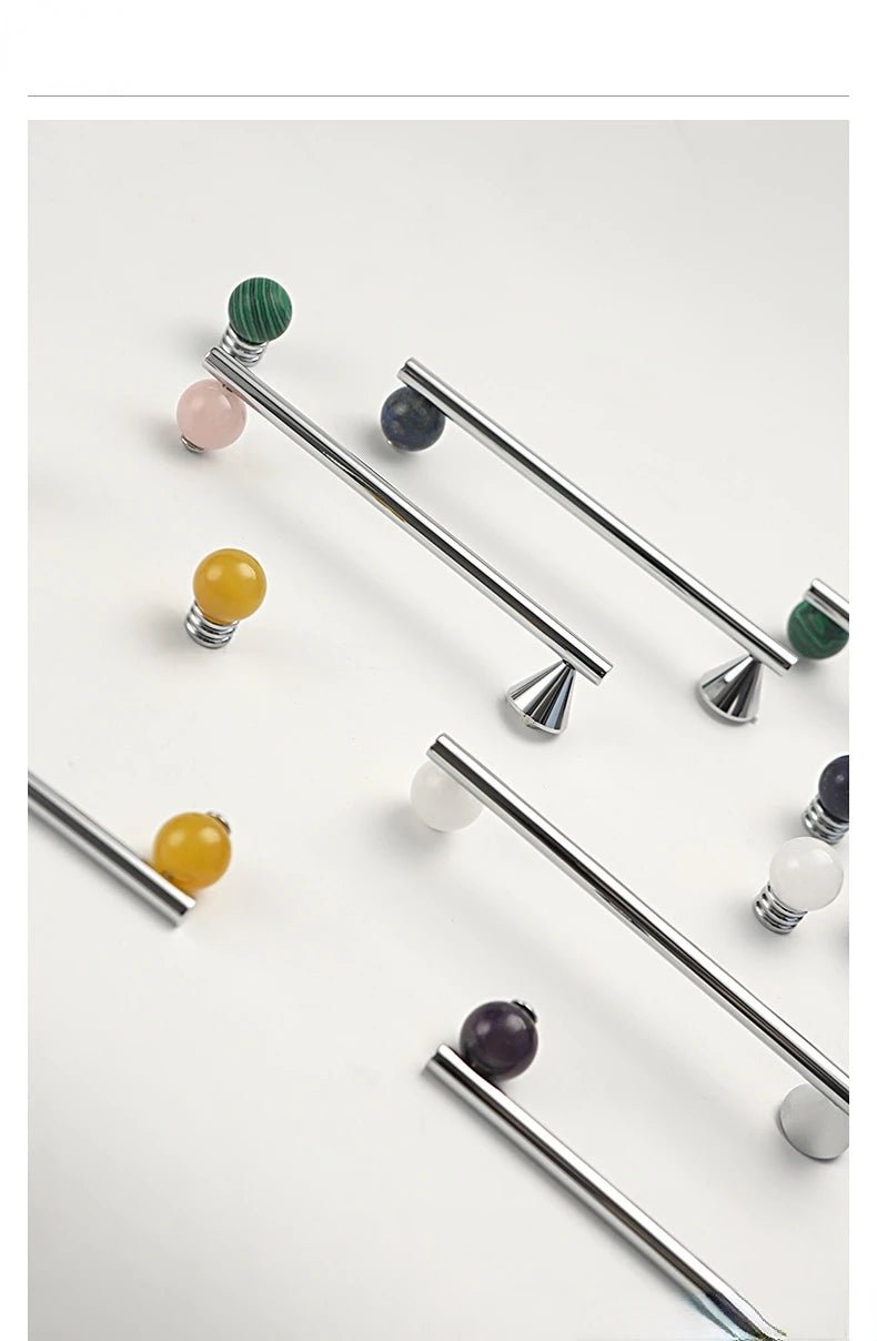 Premium Crystal & Brass Handles – Chrome Pulls for Cabinets