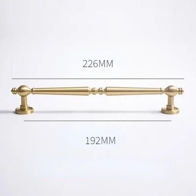 European Brass T-Bar Drawer Pull with Vertical Lines Design