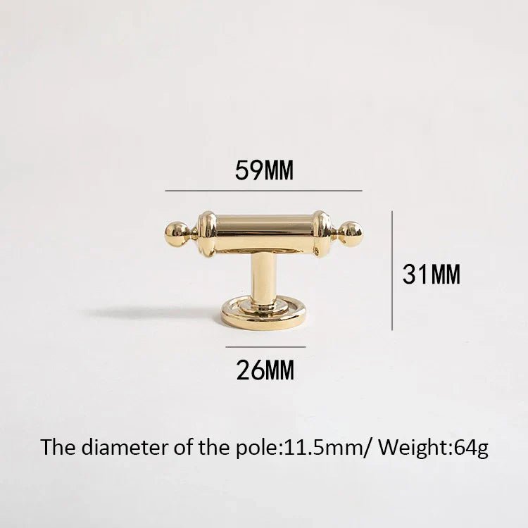 French Brass Handles – Gold T-Bar Pulls for Classic Style