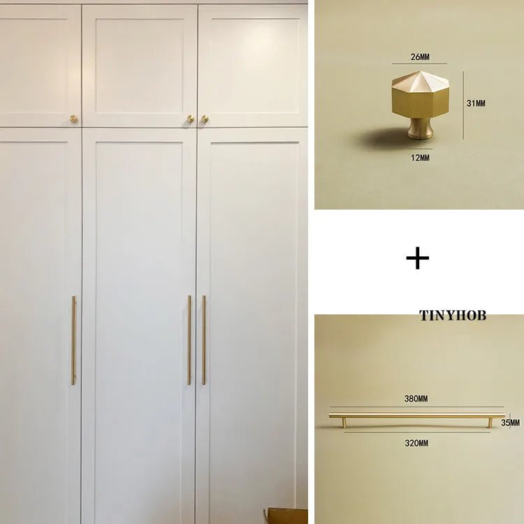 Sleek Gold Brass T-Bar Handles – 8.8" Pulls for Modern Cabinets