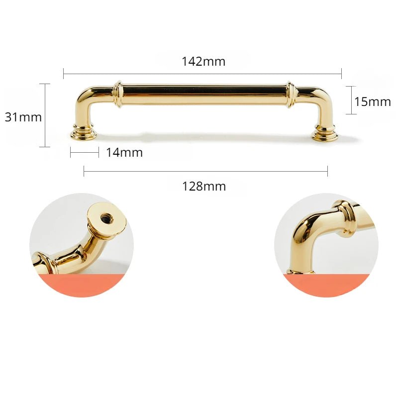 Contemporary Gold Brass T-Bar Handle – Modern Drawer Pull for Furniture