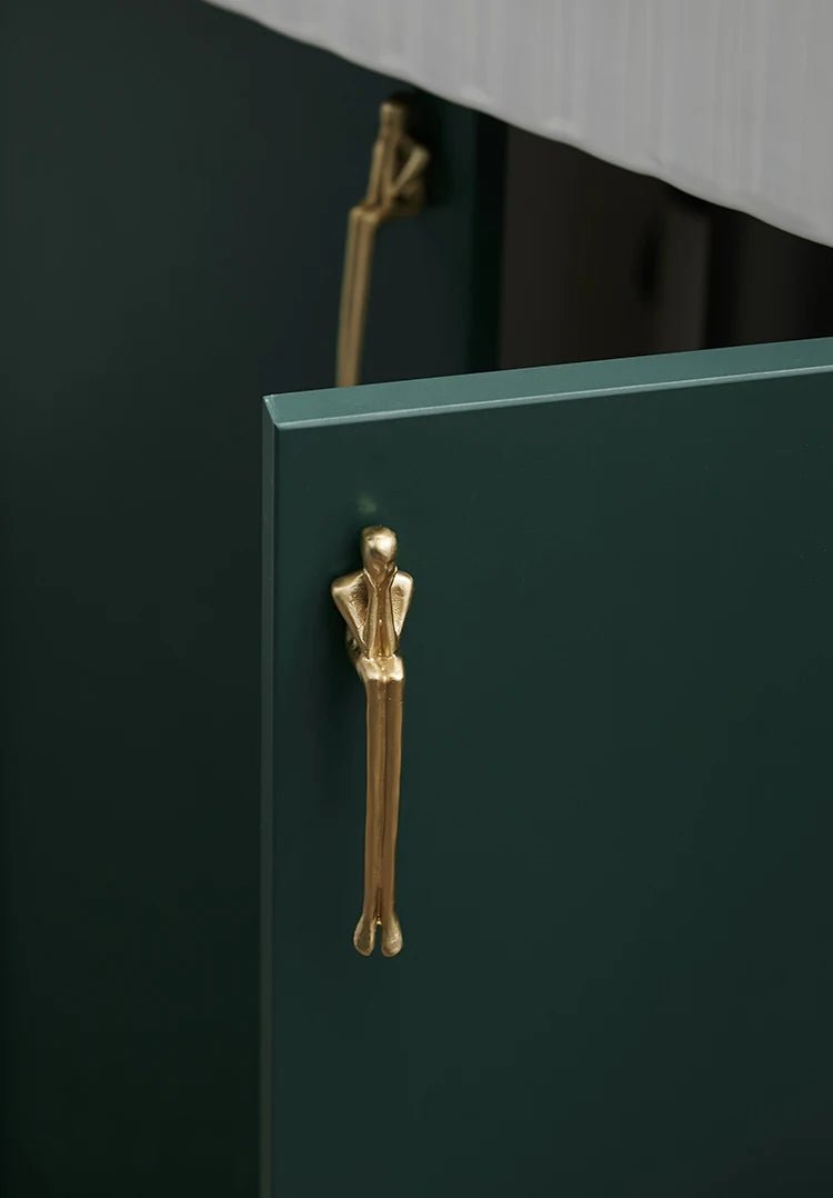Sleek Handmade Brass Knobs for European Drawer Pulls
