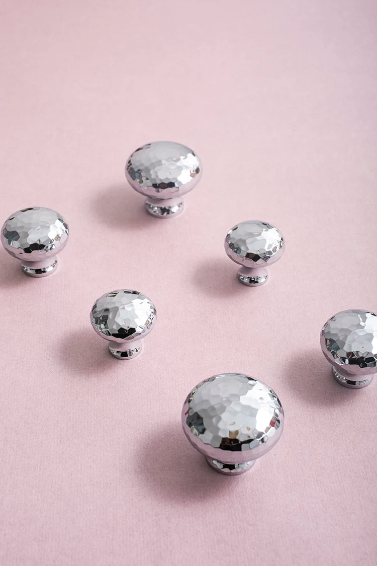Luxury Handmade Brass Hammered Knobs – Knurled Drawer Pulls for Cabinets