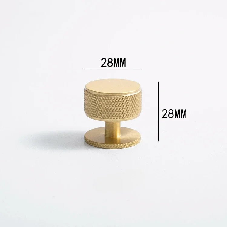 Durable Knurled Brass Knobs – Satin Finish Pull Handles for Cabinets