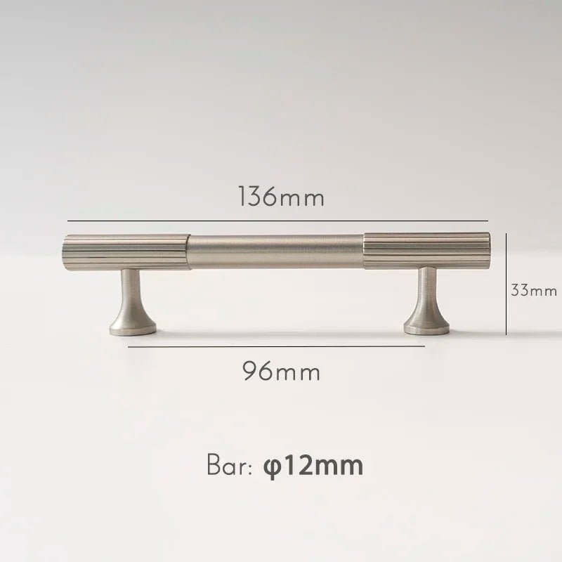 Durable Knurled Brass Pulls for Cabinets with Satin Nickel Finish