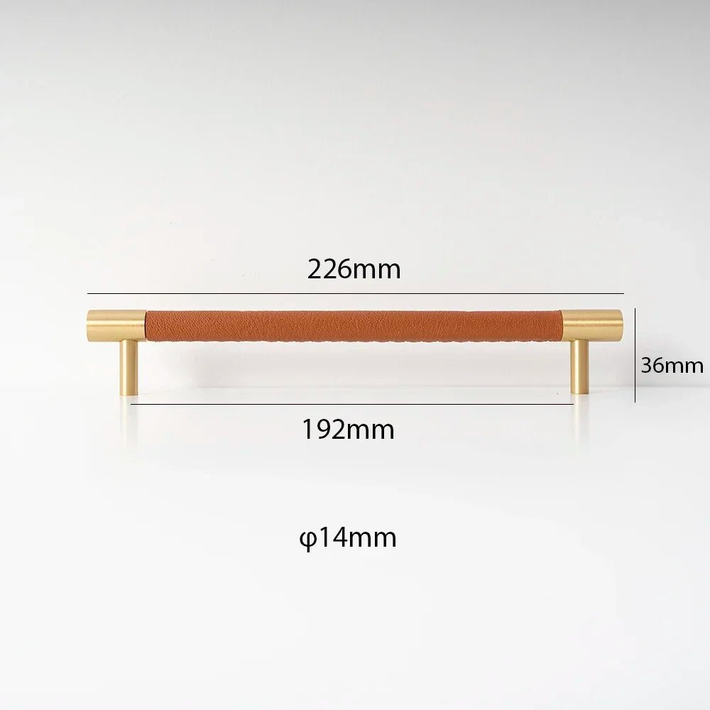 Contemporary Leather & Brass Pulls – 7.5" Handles for Drawers