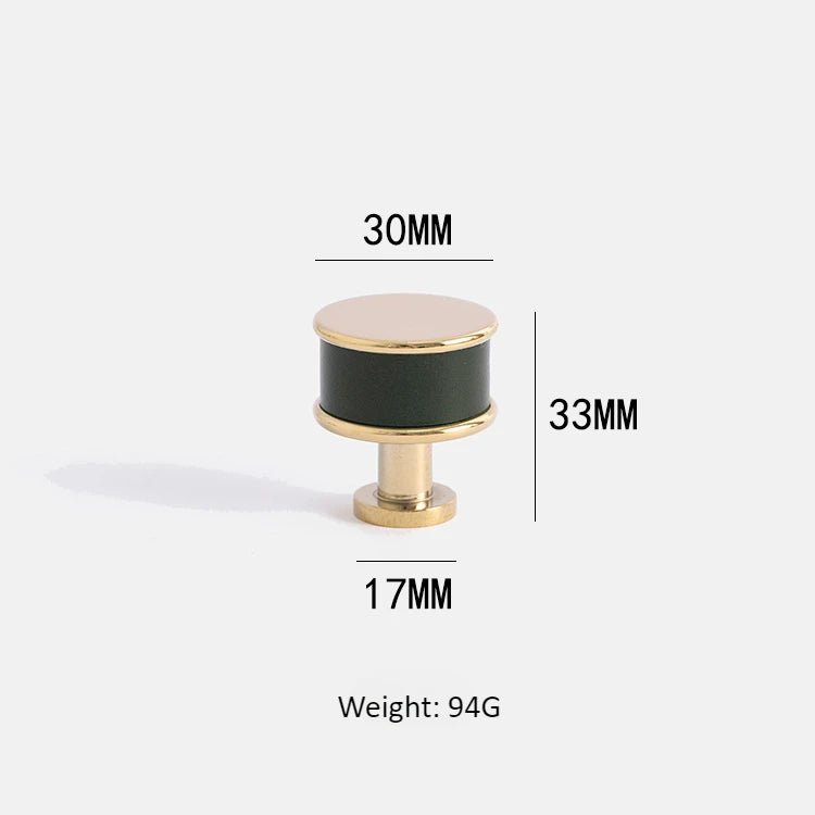 Premium Leather & Brass Pull – 5" Modern Drawer Handle for Furniture