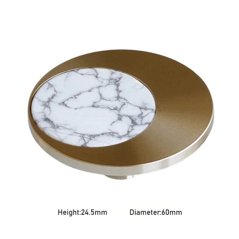 Pink Crystal Knob with Natural Stone & Brass Pull for Cabinets