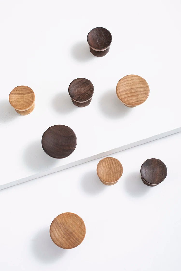 Modern Natural Walnut Drawer Pulls – Wooden Cabinet Handles