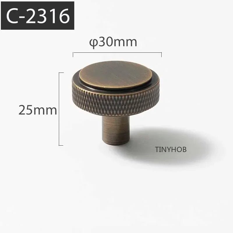 T-bar Pulls in Satin Brass for Cabinets – Knurled Handles for Drawers