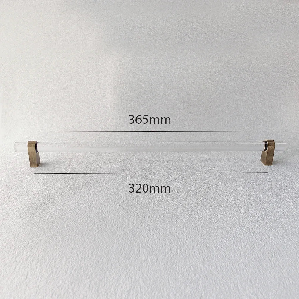 Modern Brass and Smoky Gray Acrylic Handles for Contemporary Cabinets
