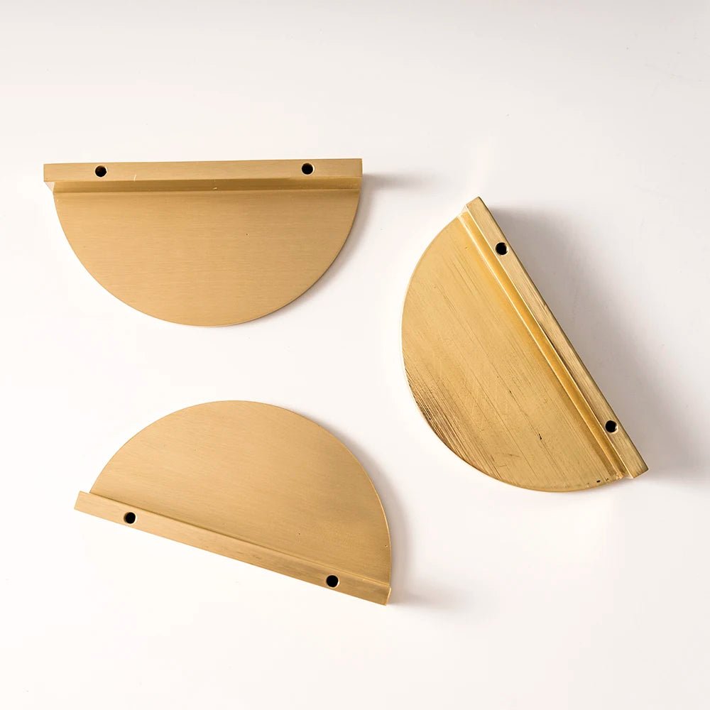 Premium Gold Hammered Brass Drawer Pull – Semi-Circular Design