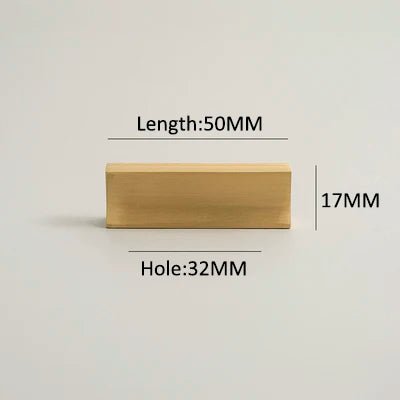 Square Brass Cabinet Pulls – Elegant Gold Handles for Modern Design (1.26"-12.6")