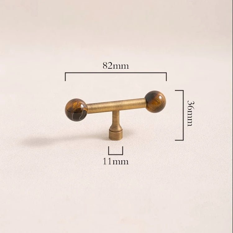 Nordic Style Stone & Brass Pulls – Cabinet Handles for Drawers