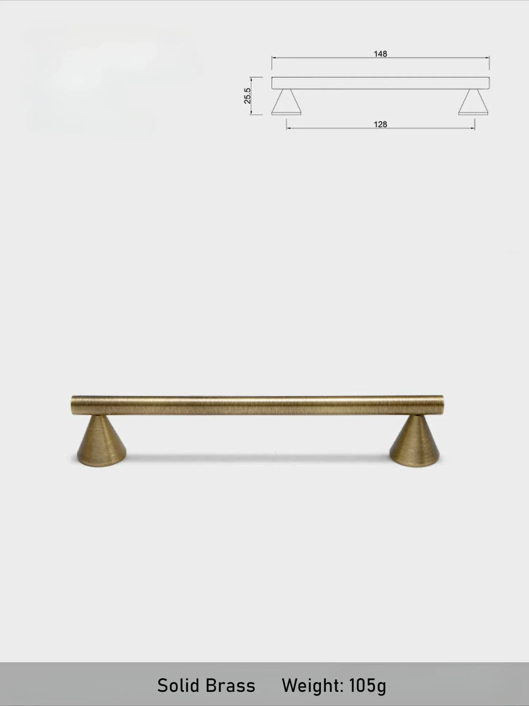 Contemporary Vintage Brass T-Bar Handles – Bronze Pulls for Drawers