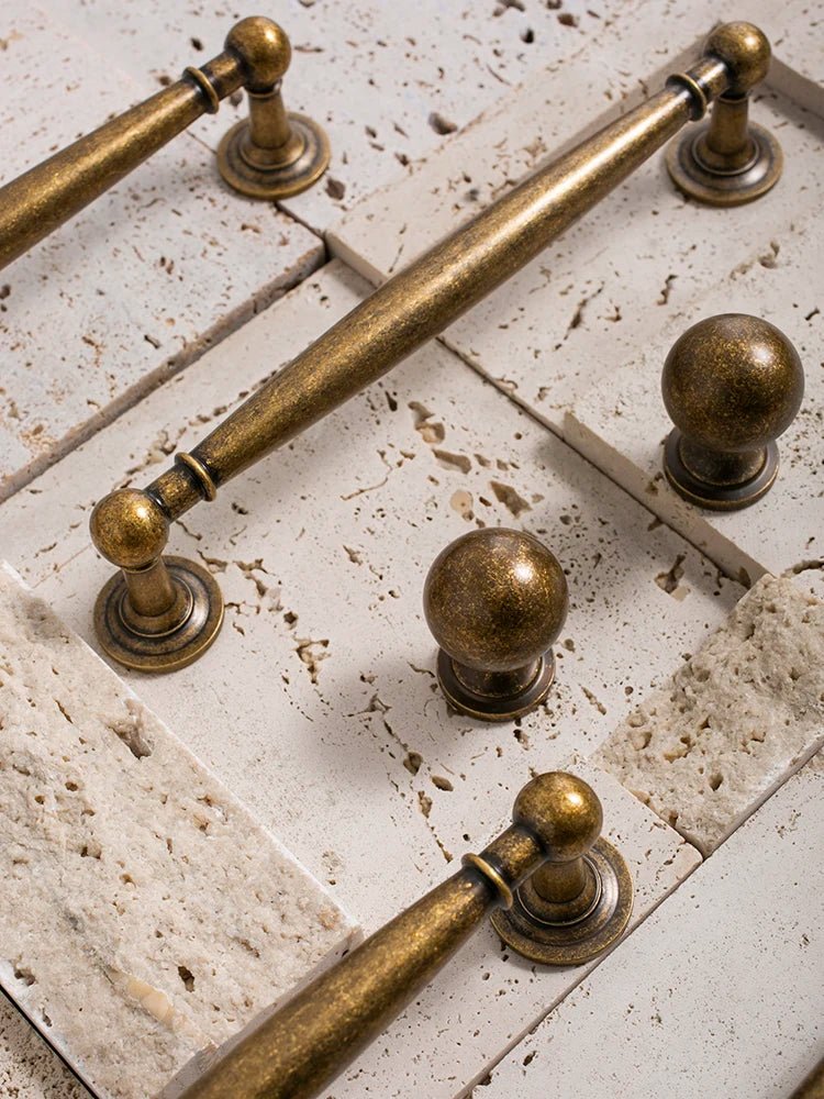Stylish Vintage Bronze Brass Knobs – 5" Pull Handles for Cabinets