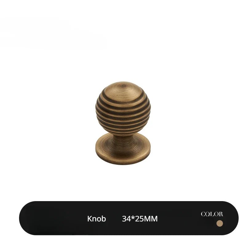 Vintage Bronze Brass Knobs – 6.3 Inch Round Pulls for Stylish Drawers