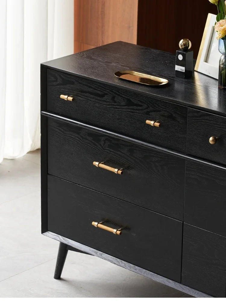 Elegant Wood + Brass T-Bar Handle – Modern Wooden Knob for Cabinets