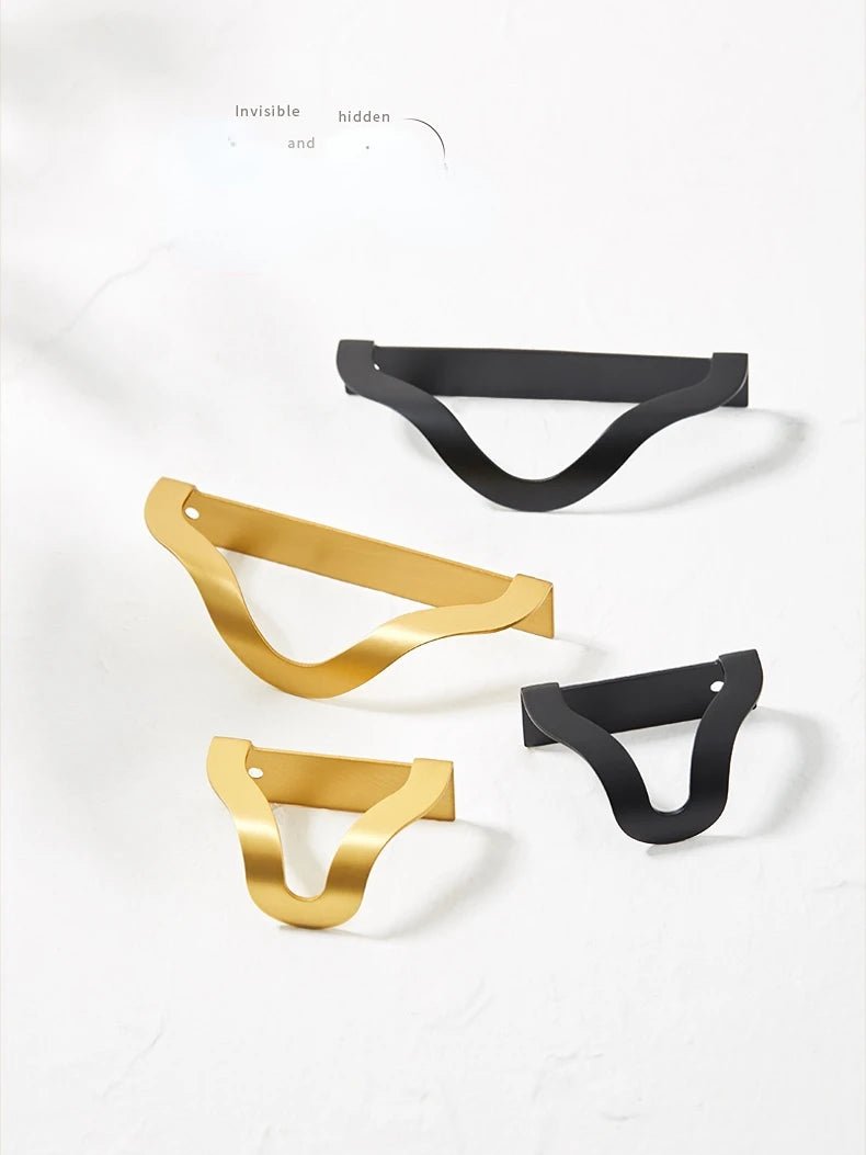 Invisible Brass Cabinet Handle – Flush Mount Gold Pull  