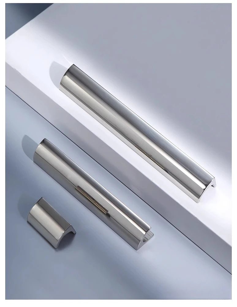 Premium Invisible Nickel Pull Handles for Seamless Cabinet Design