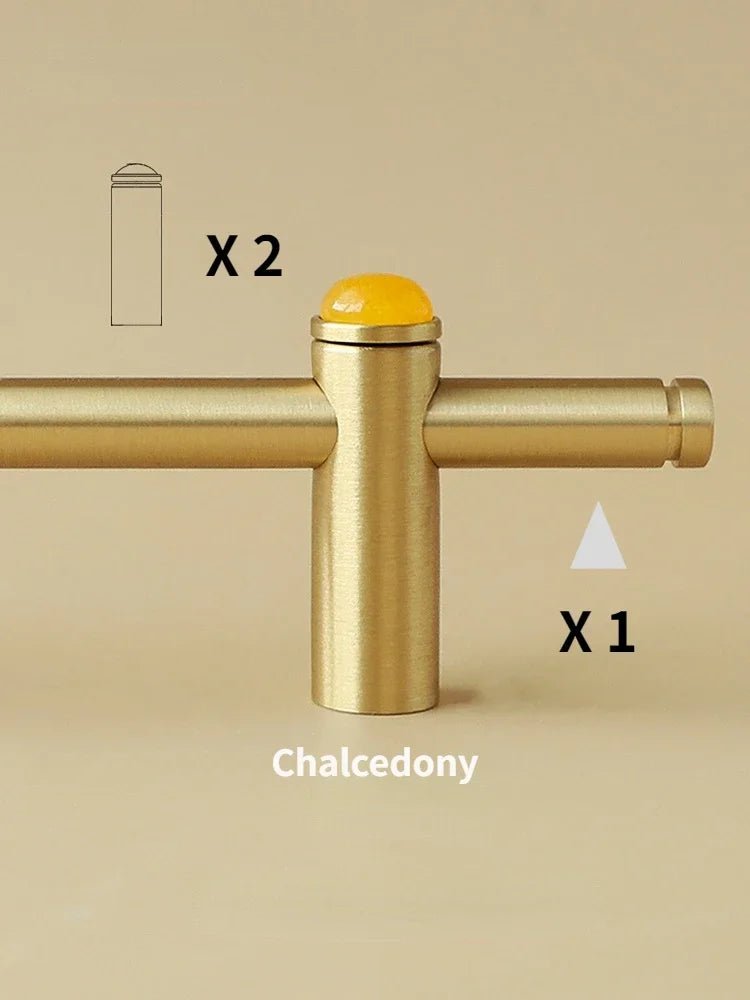 Adjustable Brass Pull - Jade Handle for Cabinets