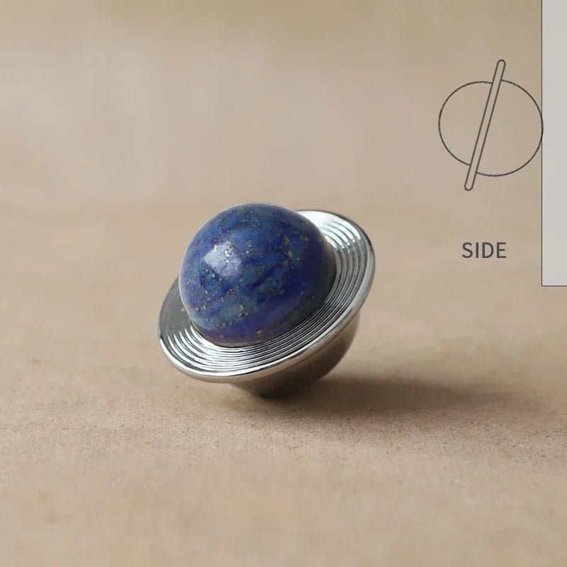 Natural Jade Marble Knob – Brass Cabinet Pull  