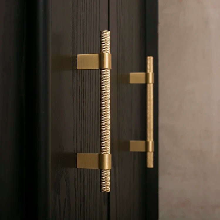 Knurled Brass Cabinet Hardware - Textured Knobs & Pulls