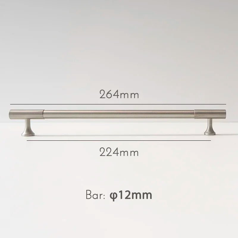Contemporary Knurled Brass Pulls with Satin Nickel Finish for Cabinets