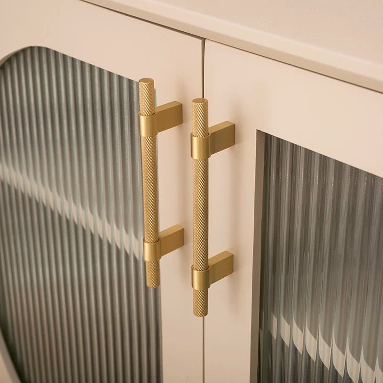 Elegant Knurled Brass Cabinet Hardware - Knobs & Pulls