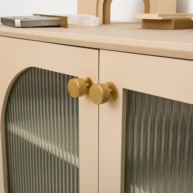 Knurled Brass Cabinet Knobs – Satin Finish