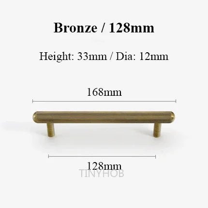 Contemporary Knurled Brass Handles – Antique Bronze T-Bar Pulls for Furniture