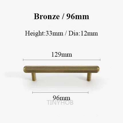 Knurled Brass T-Bar Pulls – Antique Bronze Handles for Stylish Cabinets