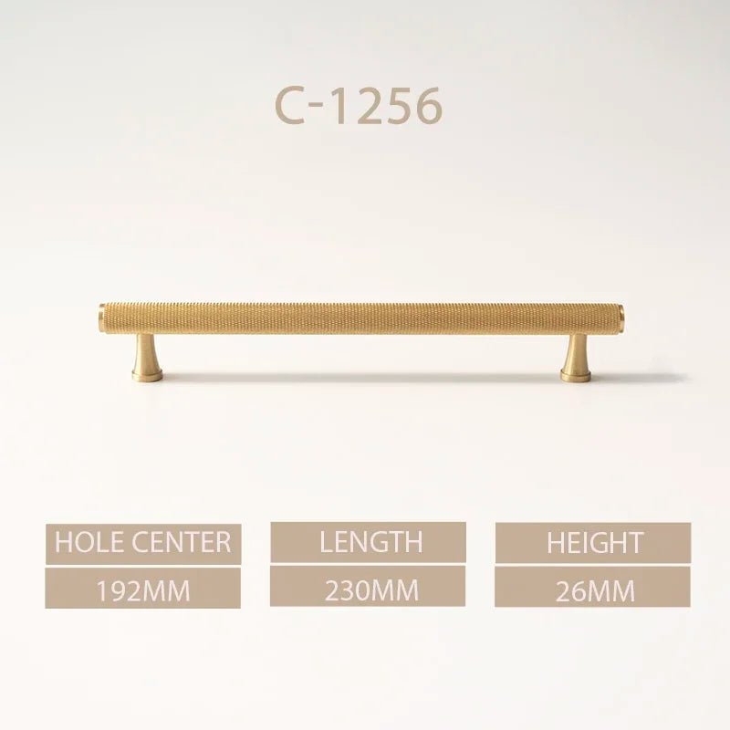Gold Kitchen Handle – 14.4" Knurled Brass Pull  