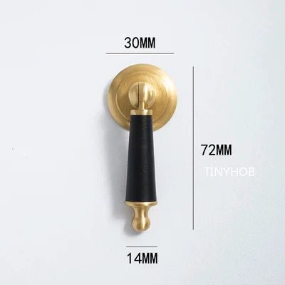 Minimal Leather & Brass Knob – Handcrafted