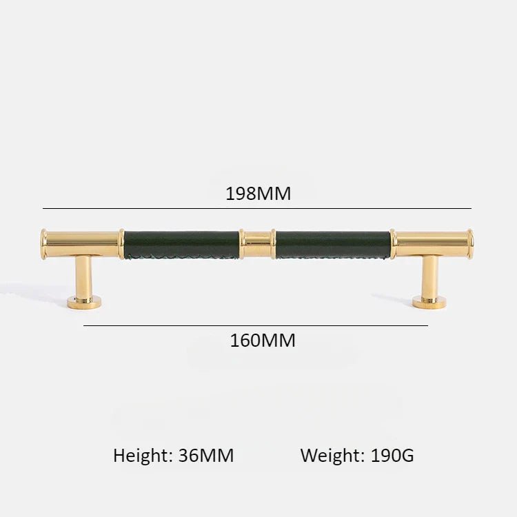 Leather & Brass Modern Drawer Pull – Elegant Handles for Cabinets and Drawers