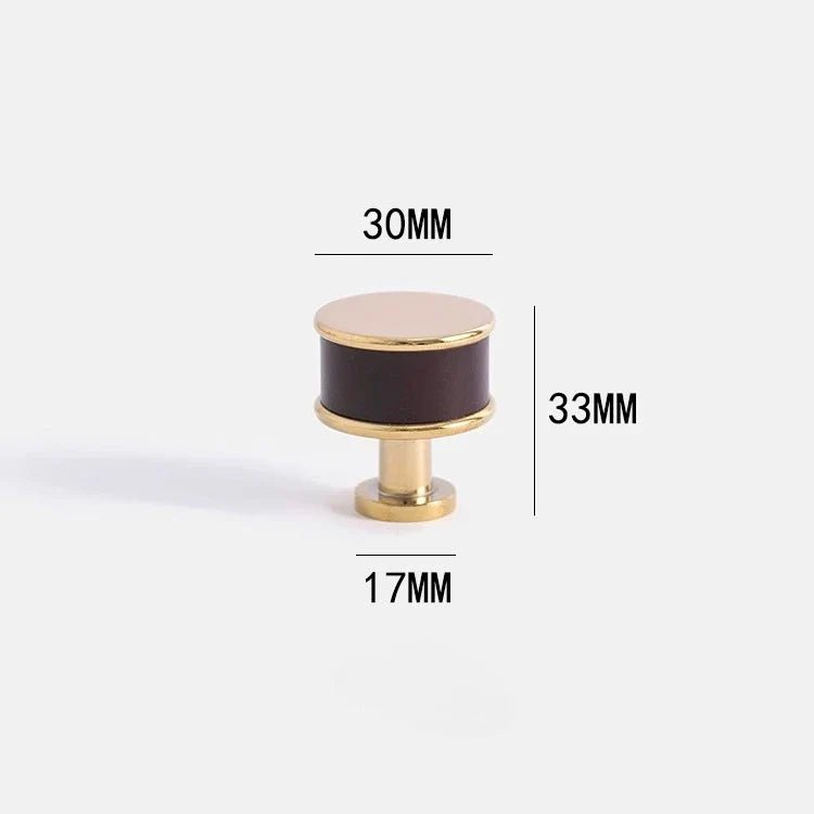 Luxury Leather & Brass Pull Handle – 5" Modern Drawer Pull for Cabinets