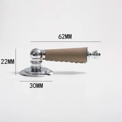 Contemporary Leather & Brass Dresser Knobs for Elegant Cabinet Handles