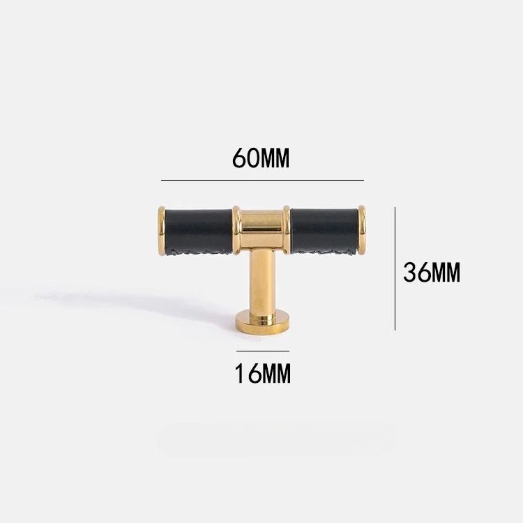 Contemporary Leather & Brass Pull Handles – Modern Drawer Handles for Furniture