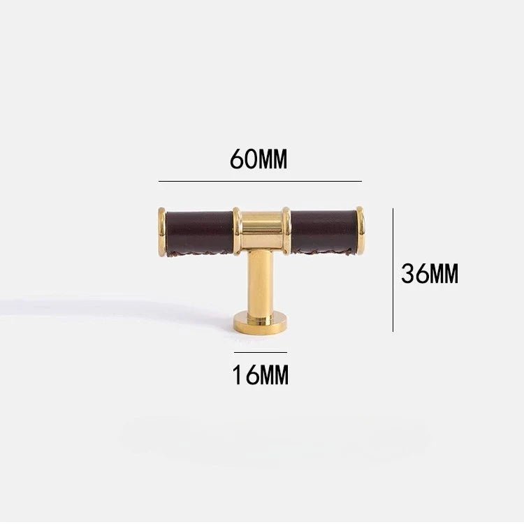 Leather & Brass Pulls – Modern Drawer Handle for Stylish Cabinet Design
