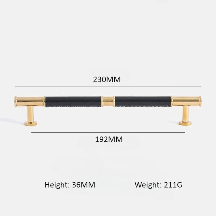 Leather & Brass Modern Pulls – Drawer Handles for Elegant Furniture