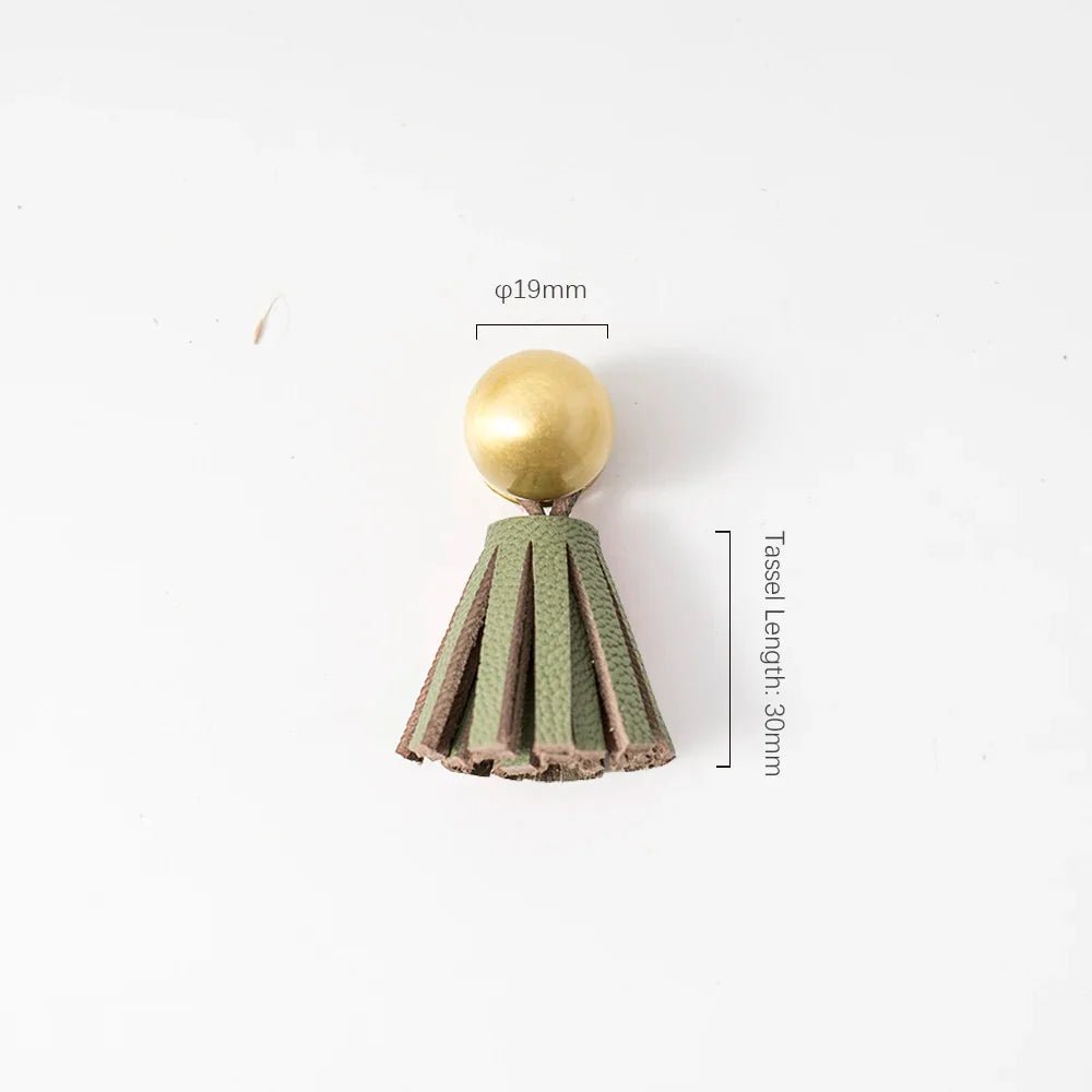 Handmade Pink Leather Tassel Knob for Kids Room Furniture