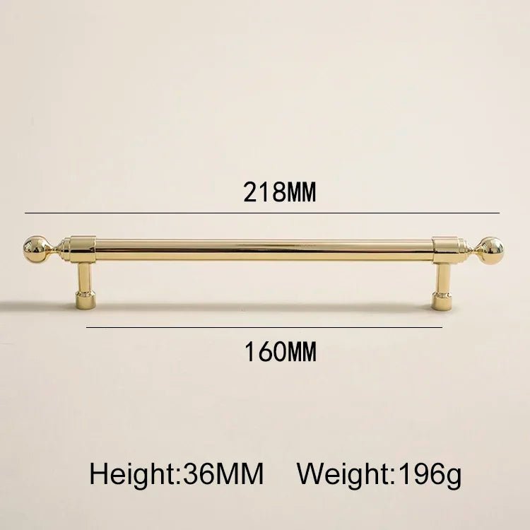 Luxury drawer and cabinet knob with solid brass construction