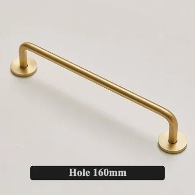 Gold brass wardrobe handle for a refined minimalist look