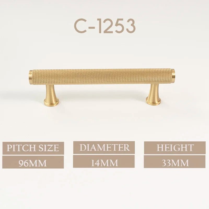Elegant Brass Cabinet Pull – Knurled Texture  