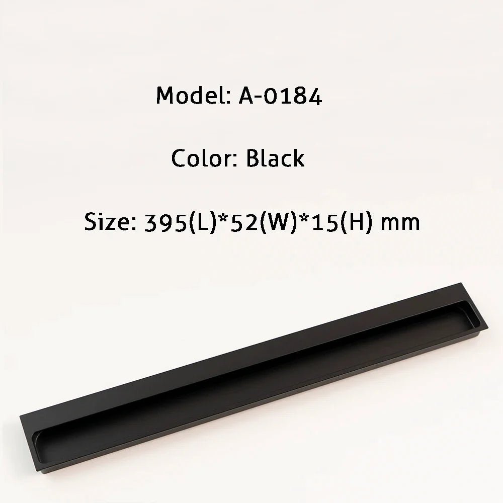 Black Flush Handle – Hidden Sliding Cabinet Pull  