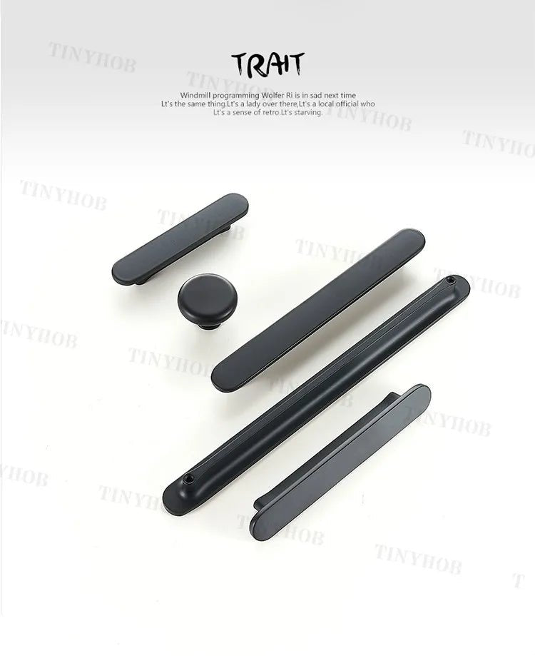 Luxury Modern Black Pulls – 5" Matte Zinc Handles for Cabinets