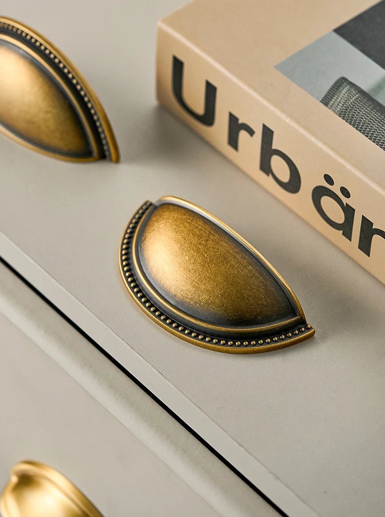 Antique Bronze Shell Knobs – Solid Brass